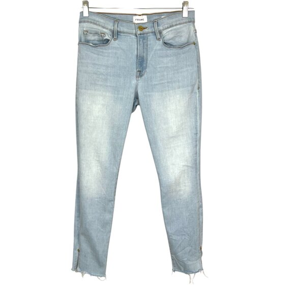 Light Wash Skinny Crop Jeans - Women's - Picture 3 of 14